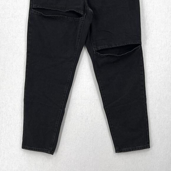 LEVIS Sliced High Waisted Mom Jean Womens 29 X 27 Black Tapered Rigid Denim NEW - Picture 7 of 16